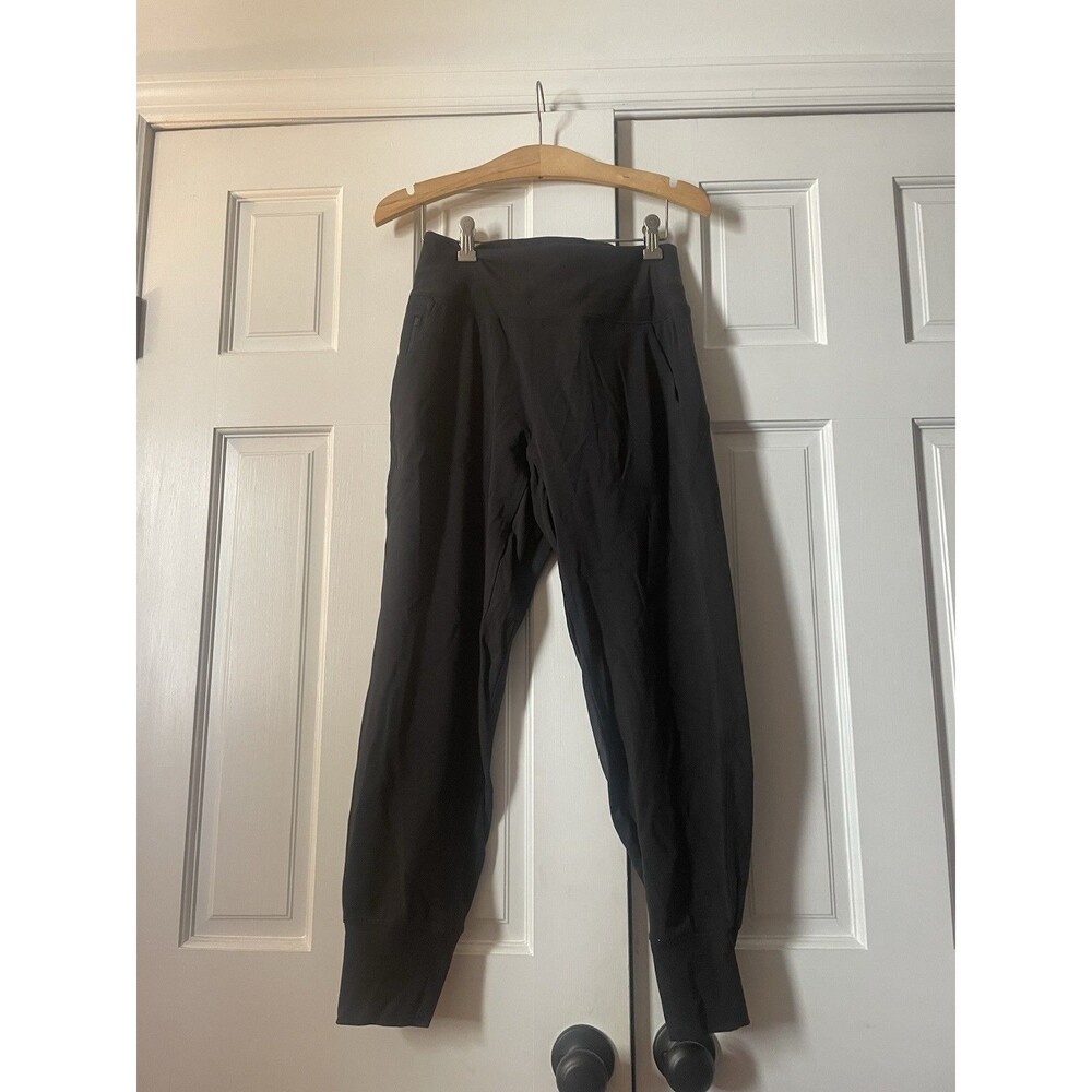 Athleta Venice High Rise Jogger‎ Pants Black Size Medium Ribbed Waistband Cuffs